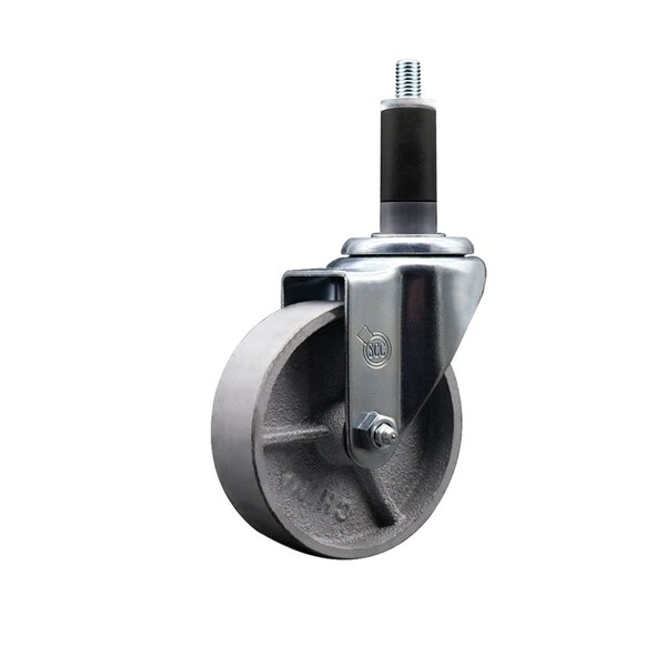 4'' Semi Steel Swivel 1-1/8'' Expanding Stem Caster with Brake